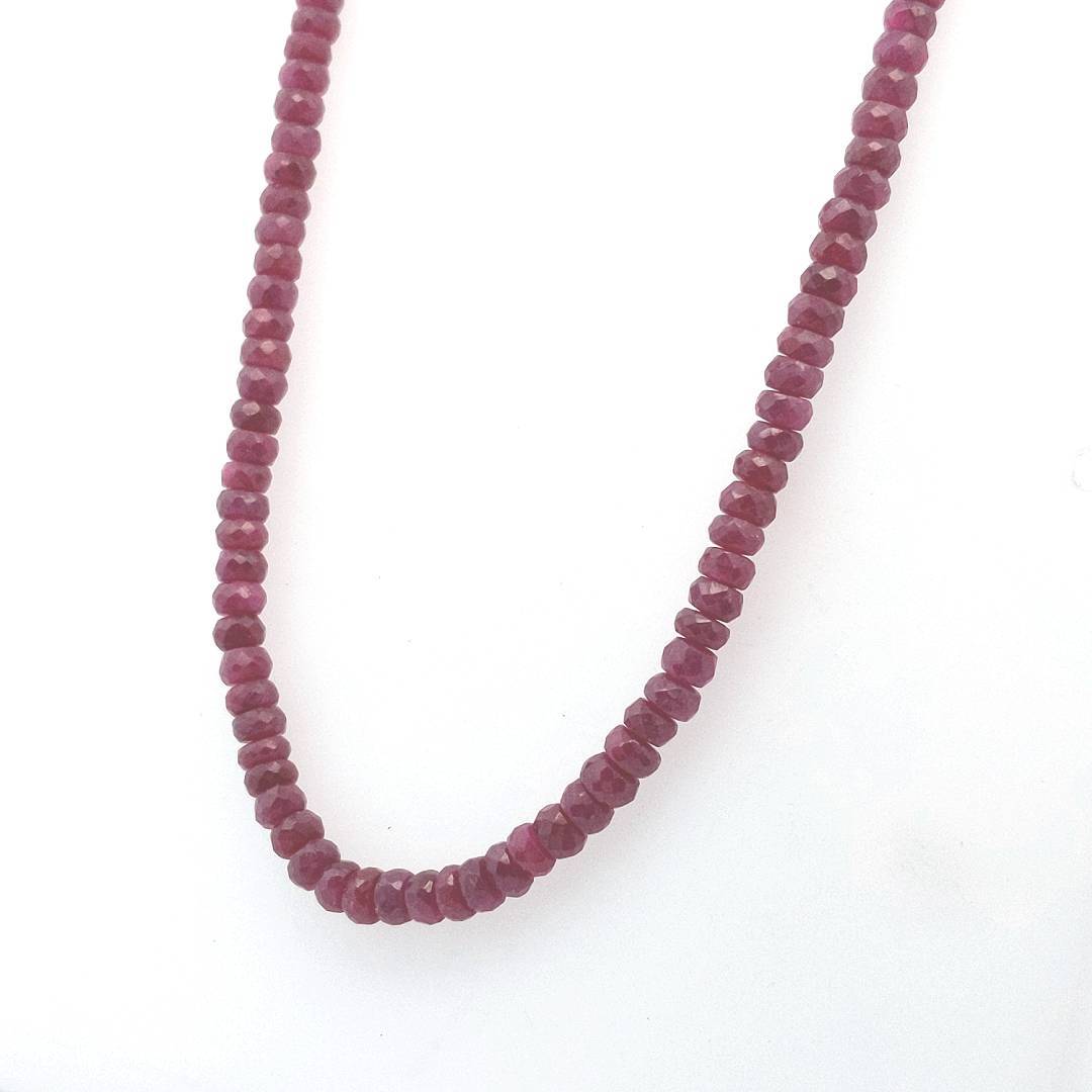 Estate $320 Ruby Bead Necklace