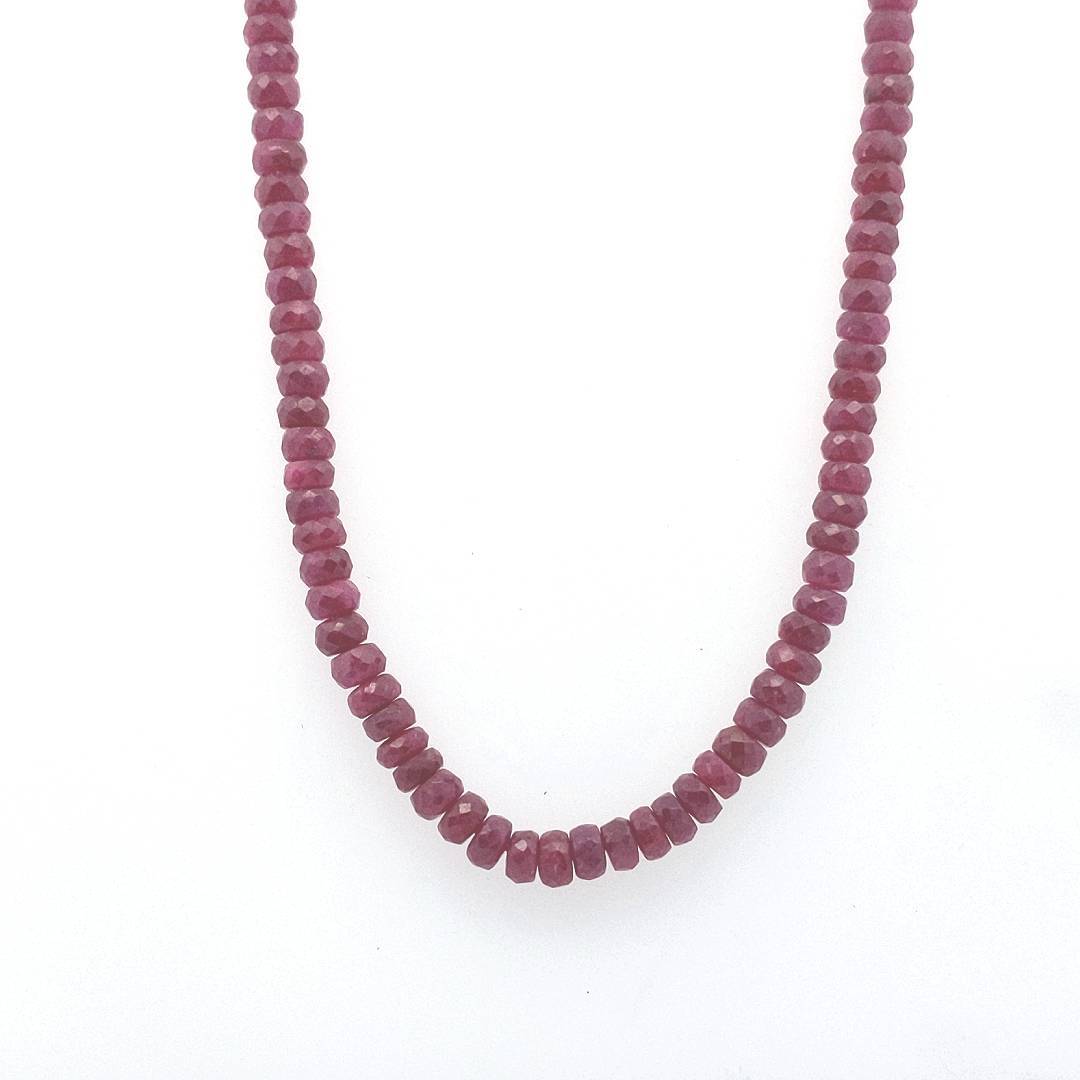 Estate $320 Ruby Bead Necklace