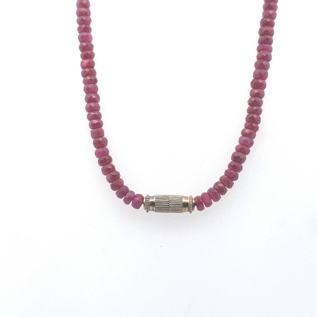 Estate $320 Ruby Bead Necklace