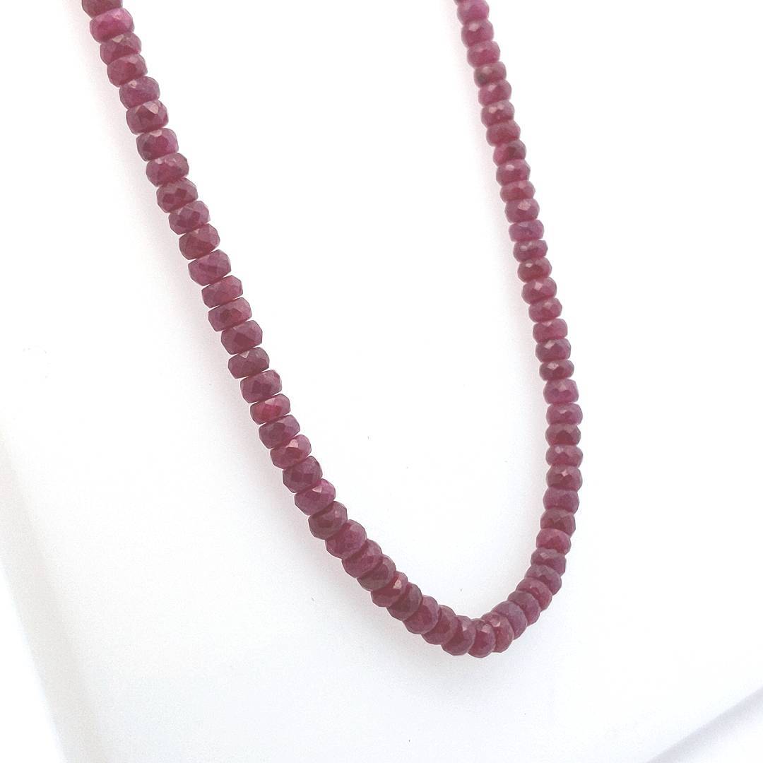 Estate $320 Ruby Bead Necklace