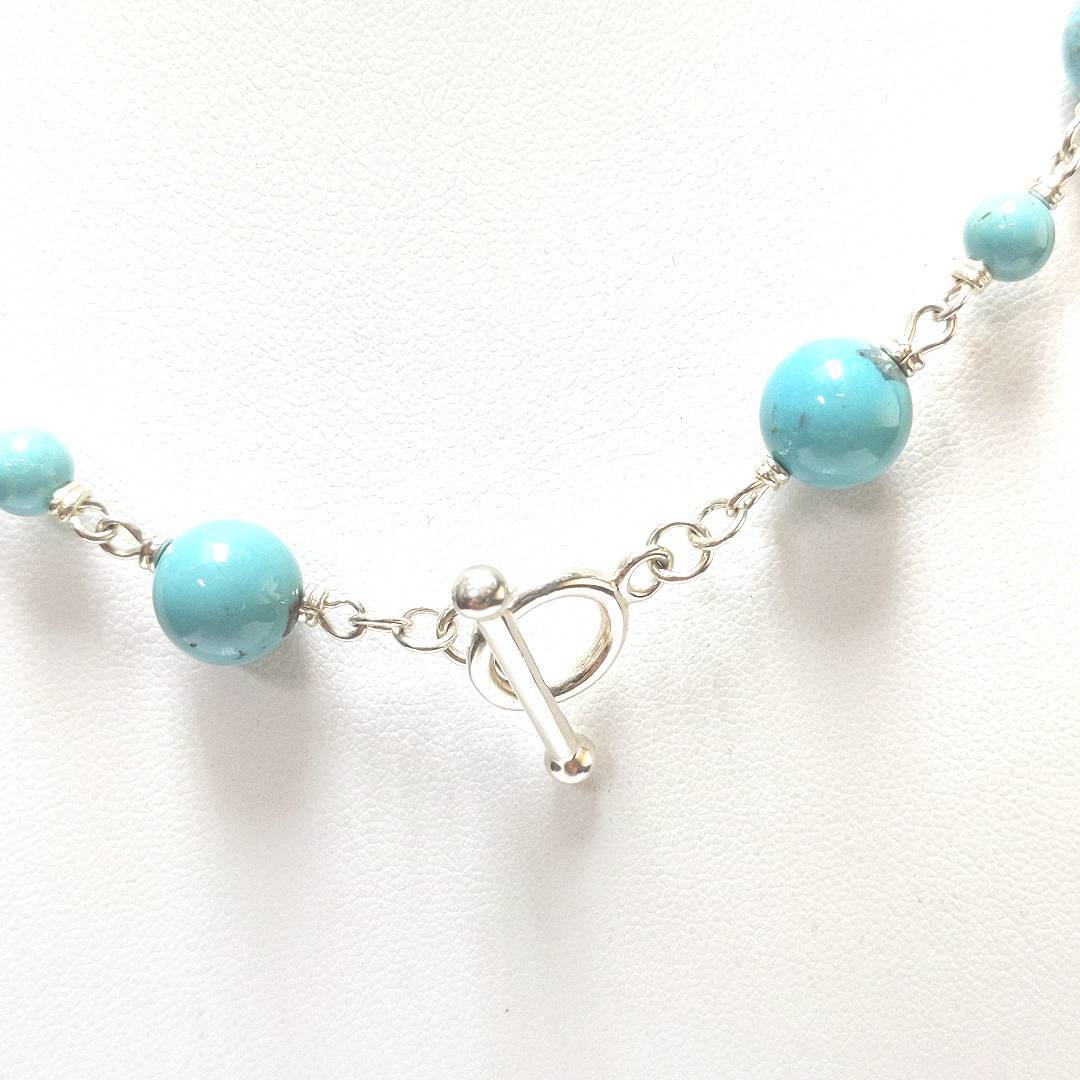 Designer Whitney Kelly Sterling Turquoise Bead Necklace