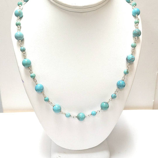 Designer Whitney Kelly Sterling Turquoise Bead Necklace