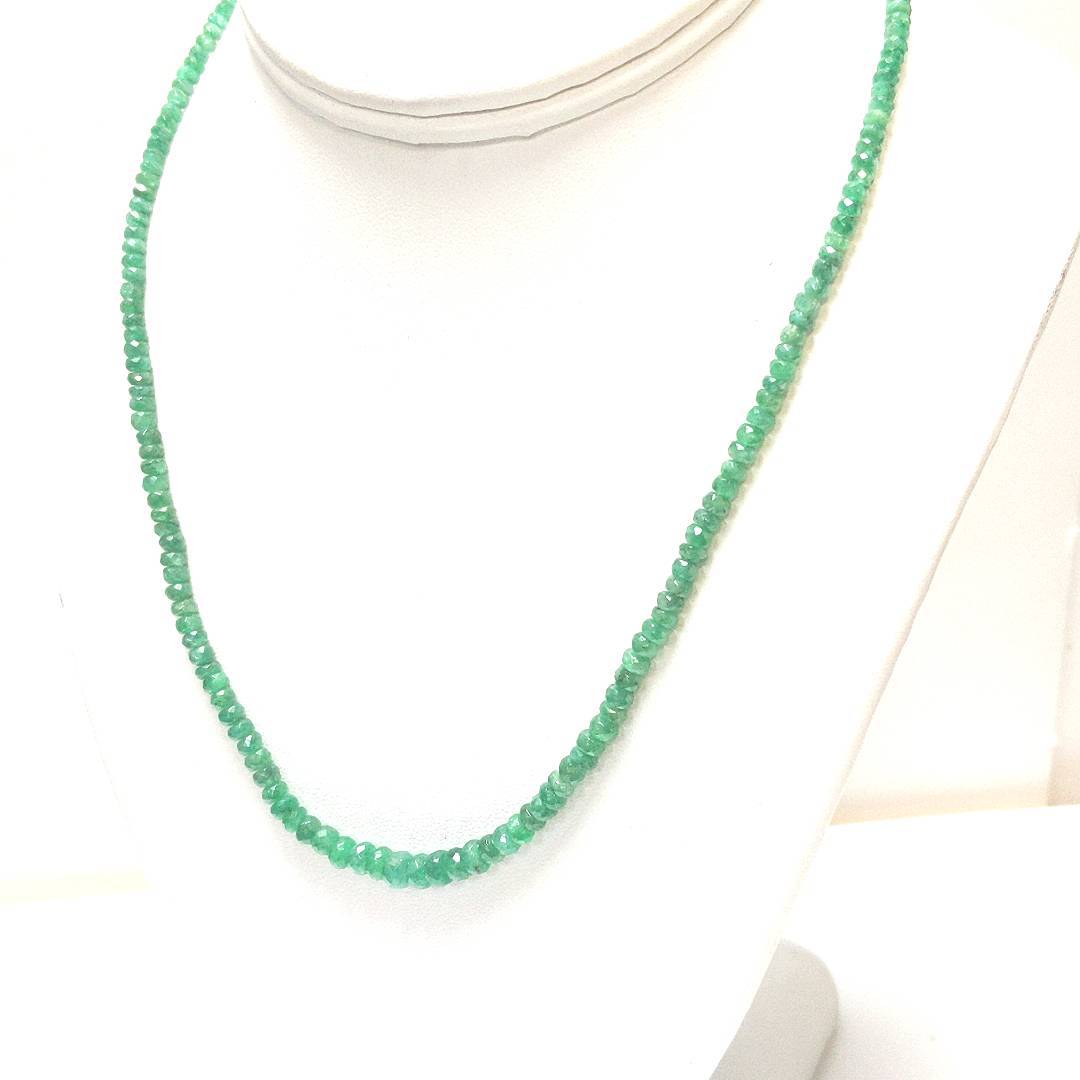 Estate $320 Emerald Bead Necklace