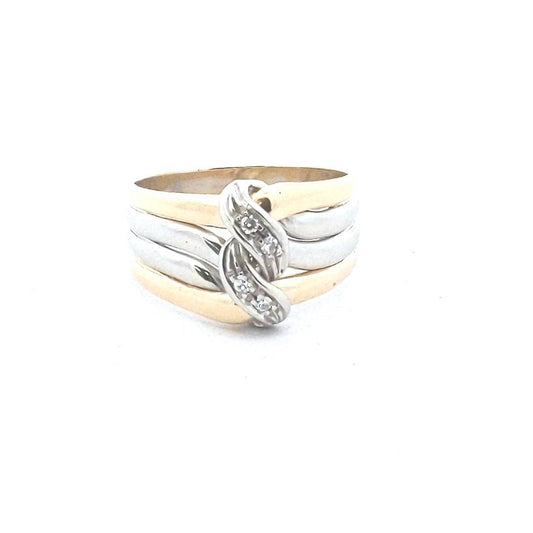 18K Two Tone Gold Diamond Ring