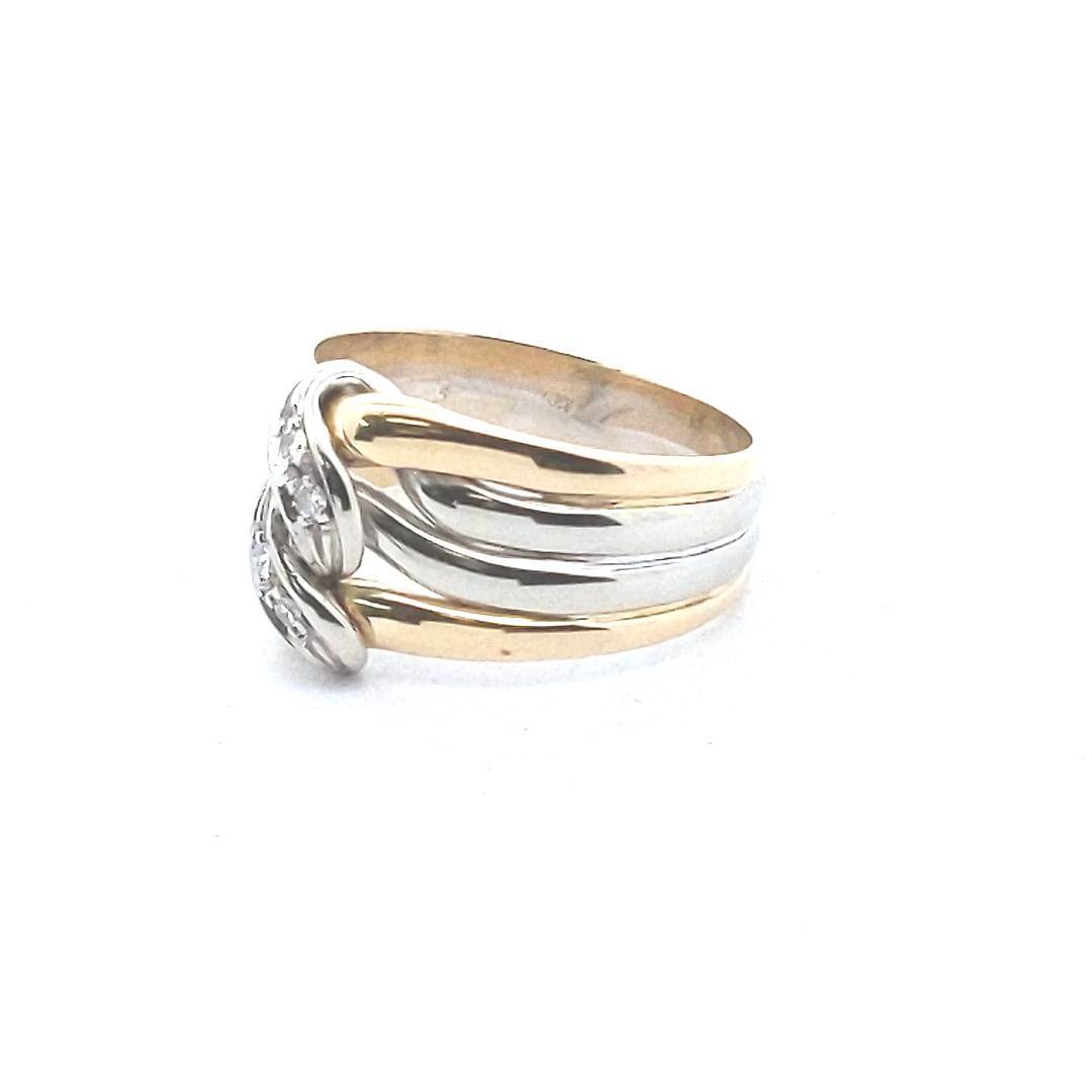 18K Two Tone Gold Diamond Ring