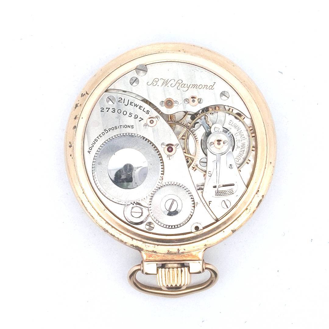 12K Gold Filled Elgin B.W. Raymond 21 Jewels 5 Position Pocket Watch