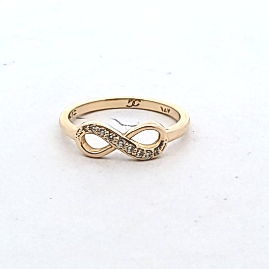 14K Yellow Gold Diamond Infinity Ring