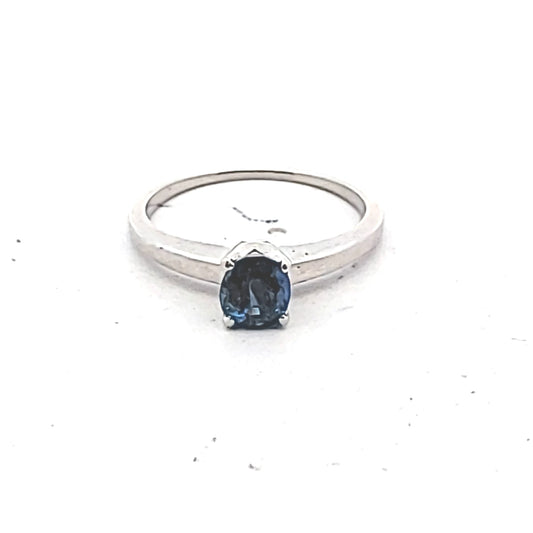 Palladium 1.04ct Natural Blue Spinel Solitaire Engagement Ring