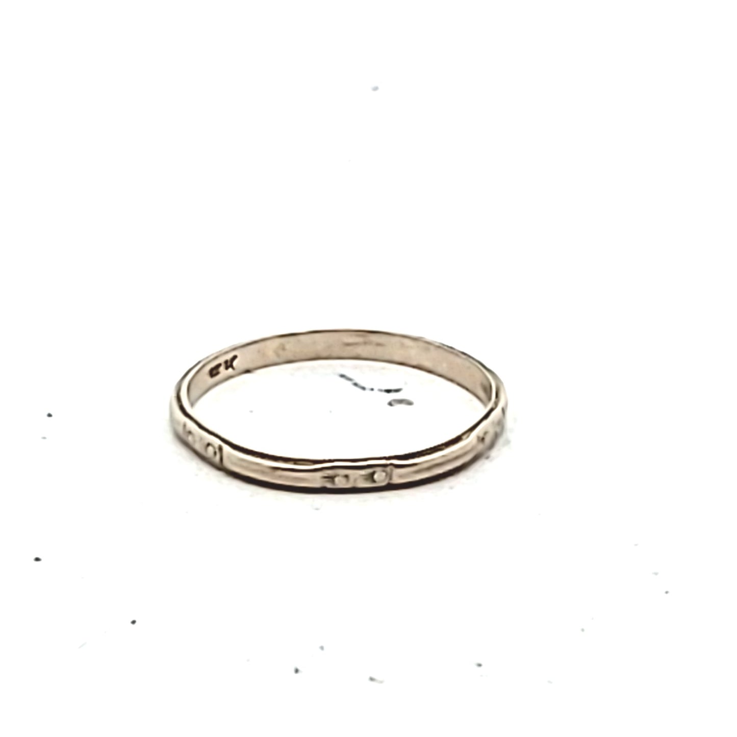 Vintage 14K White Gold Stackable Wedding Band