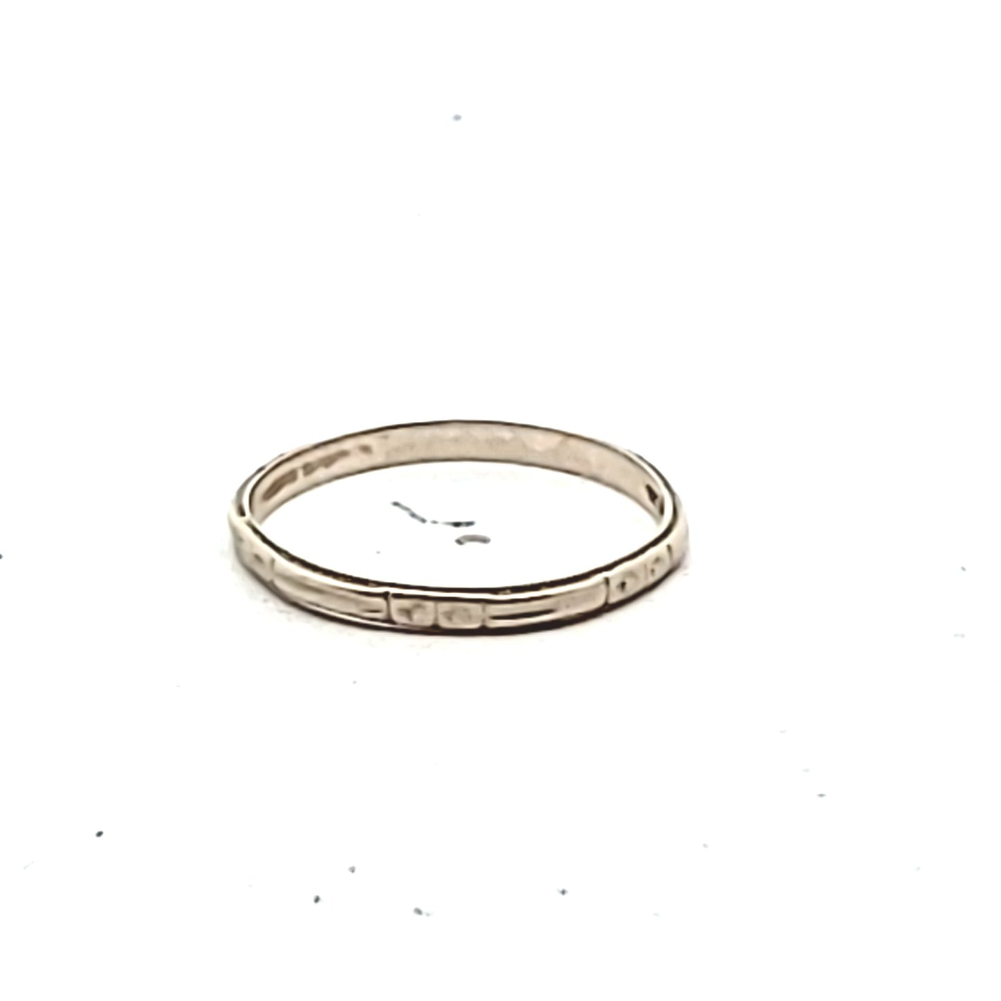 Vintage 14K White Gold Stackable Wedding Band