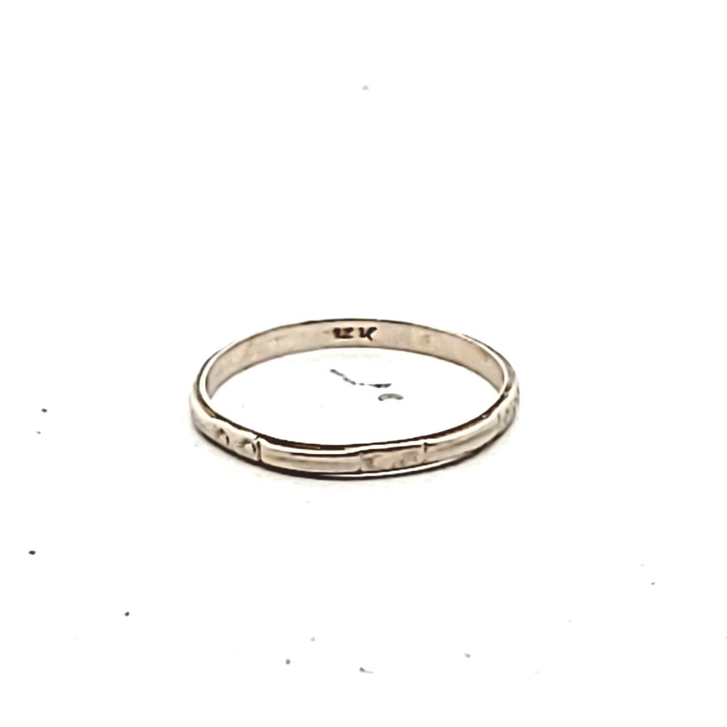 Vintage 14K White Gold Stackable Wedding Band
