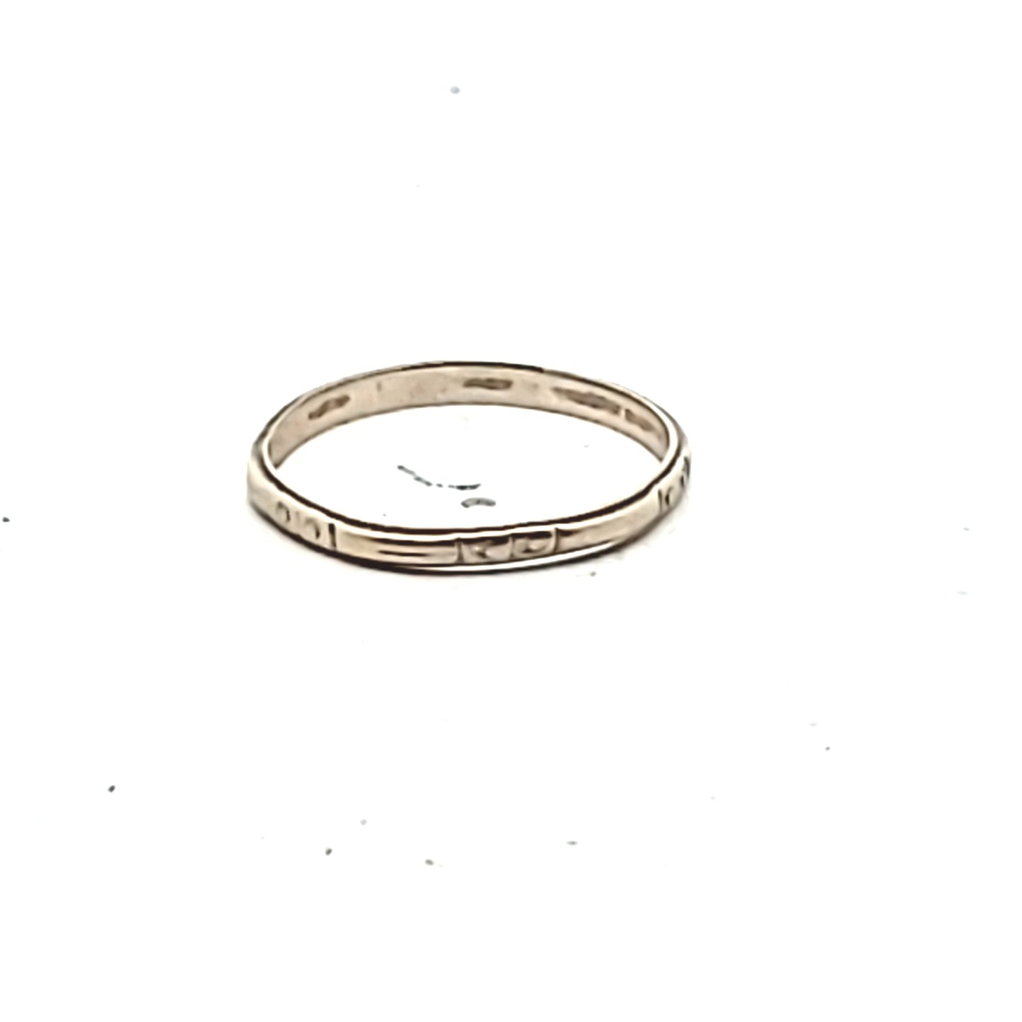 Vintage 14K White Gold Stackable Wedding Band