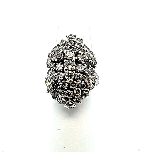 Platinum Natural Diamond Cocktail Ring