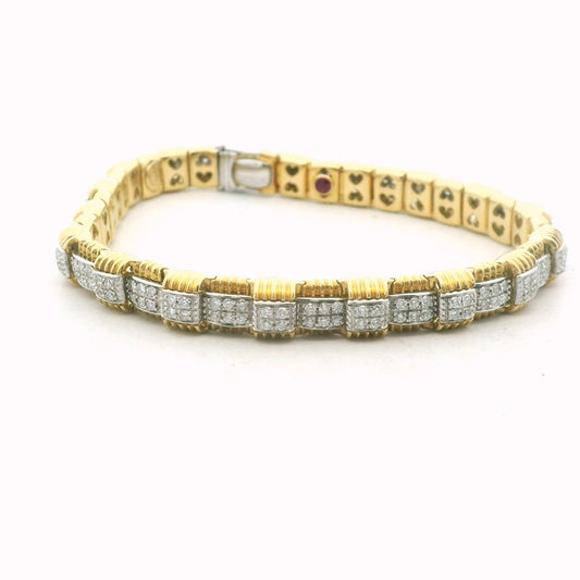 Roberto Coin 18K Two Tone Gold Pave Set Diamond Bracelet