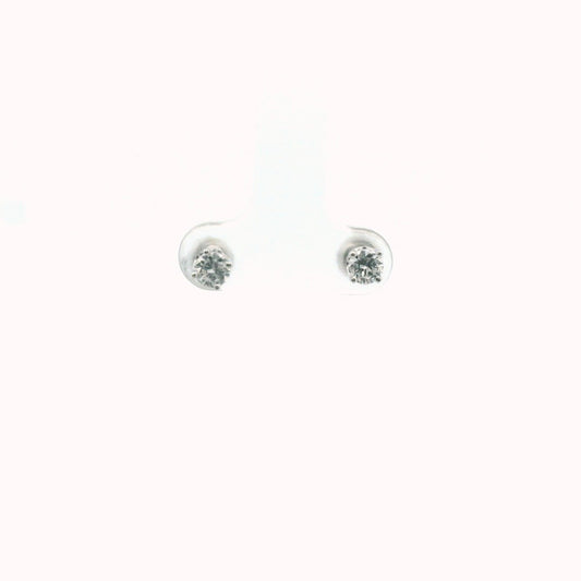 14K White Gold Diamond Stud Earrings