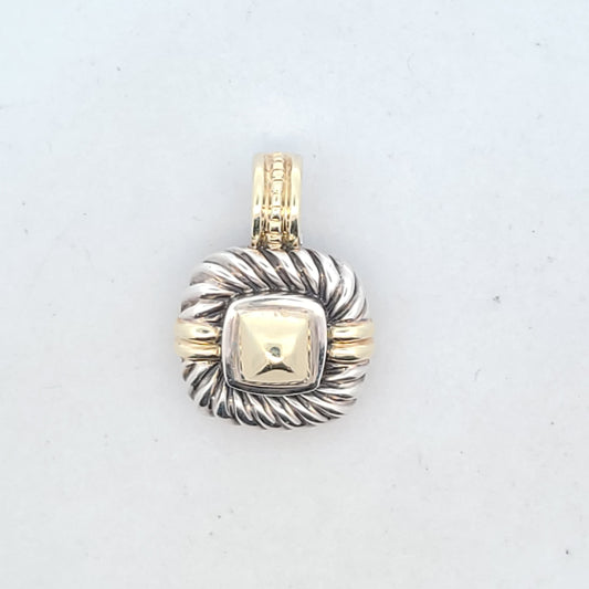 David Yurman 14K Gold & Sterling Silver Cable Enhancer Pendant