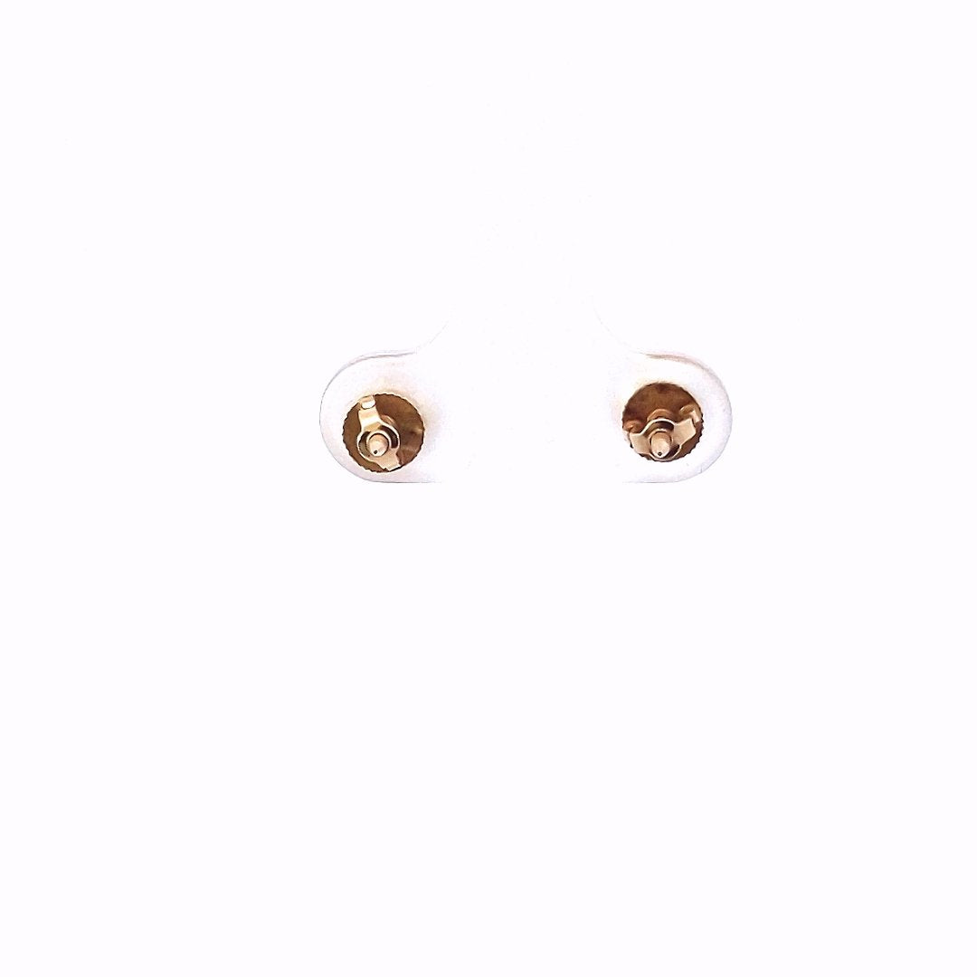 Vintage $300 14K Yellow Gold Cultured Pearl Stud Earrings