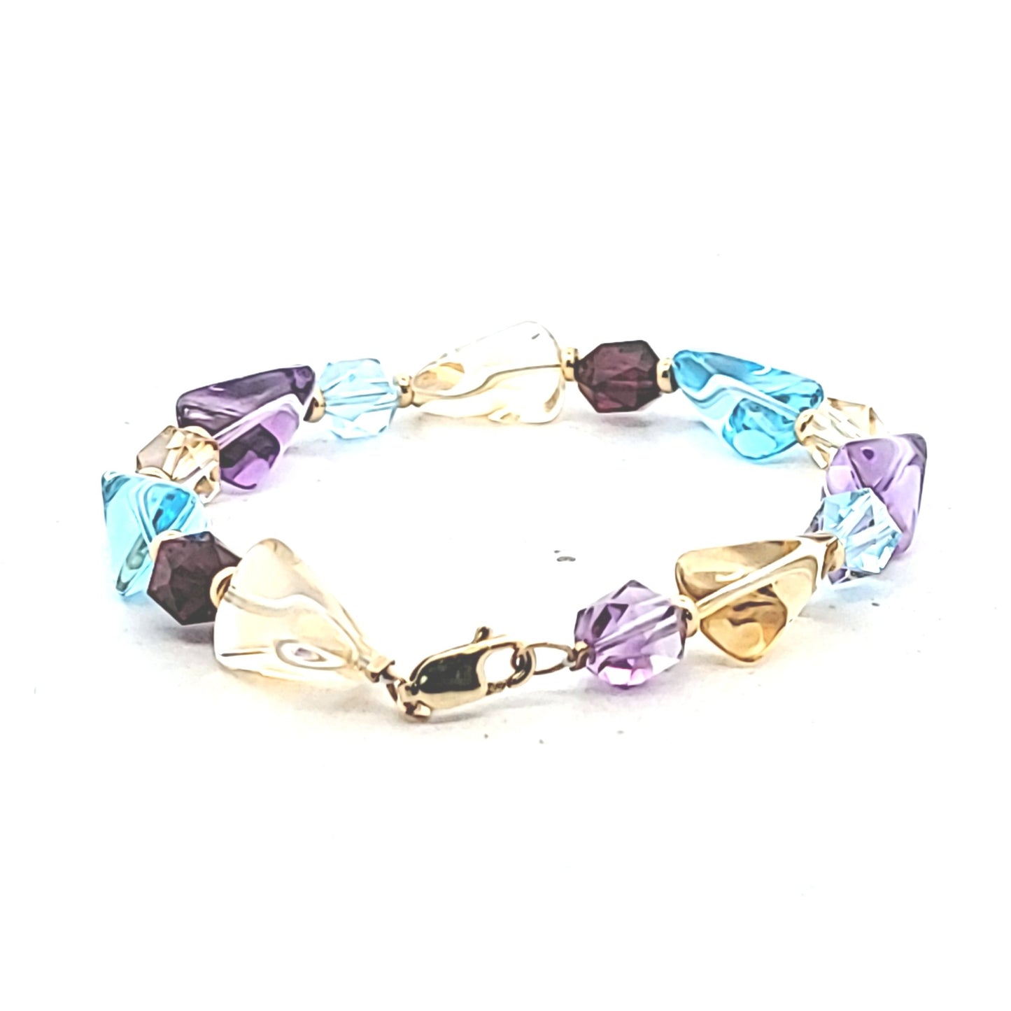 10K Yellow Gold Multi-Stone Bead Bracelet