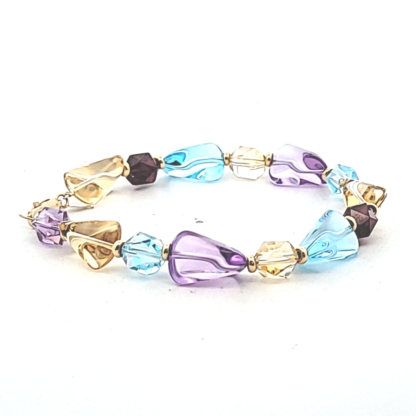 10K Yellow Gold Multi-Stone Bead Bracelet