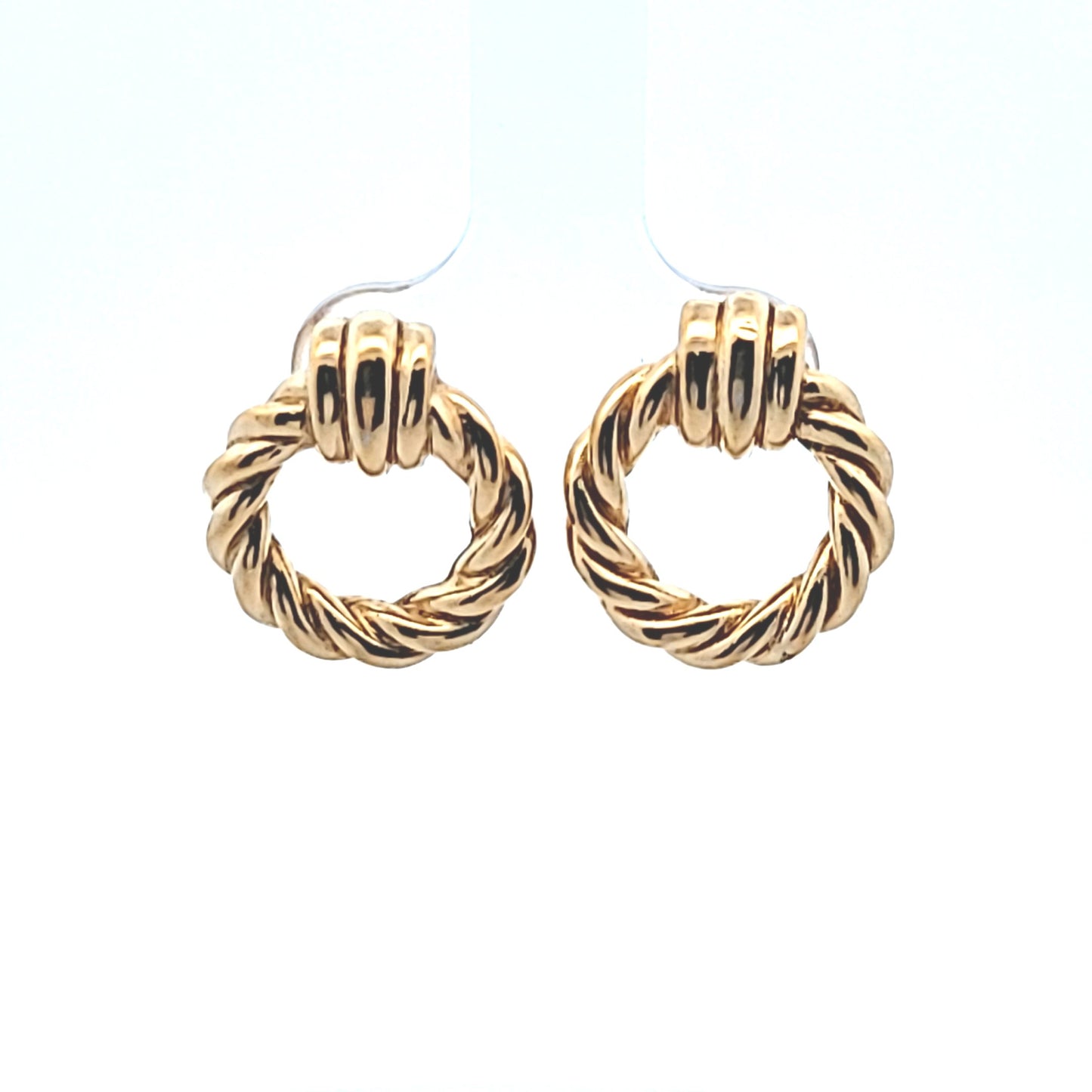 Christian Dior Gold Plated Rope Circle Earrings
