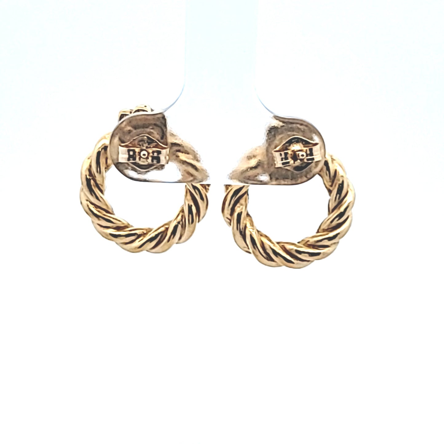 Christian Dior Gold Plated Rope Circle Earrings
