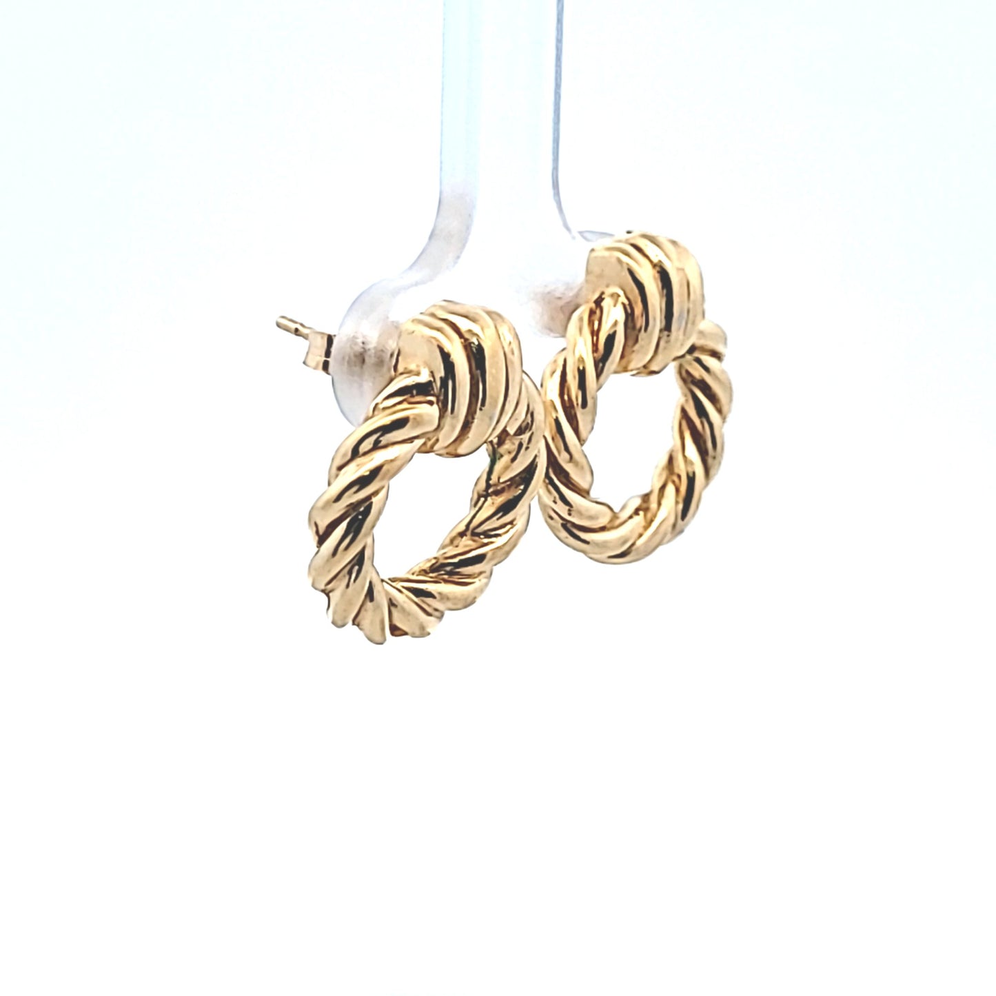 Christian Dior Gold Plated Rope Circle Earrings