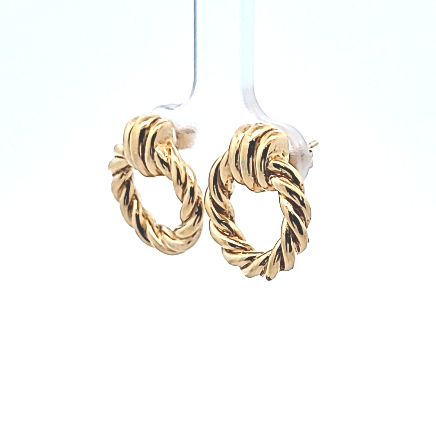 Christian Dior Gold Plated Rope Circle Earrings