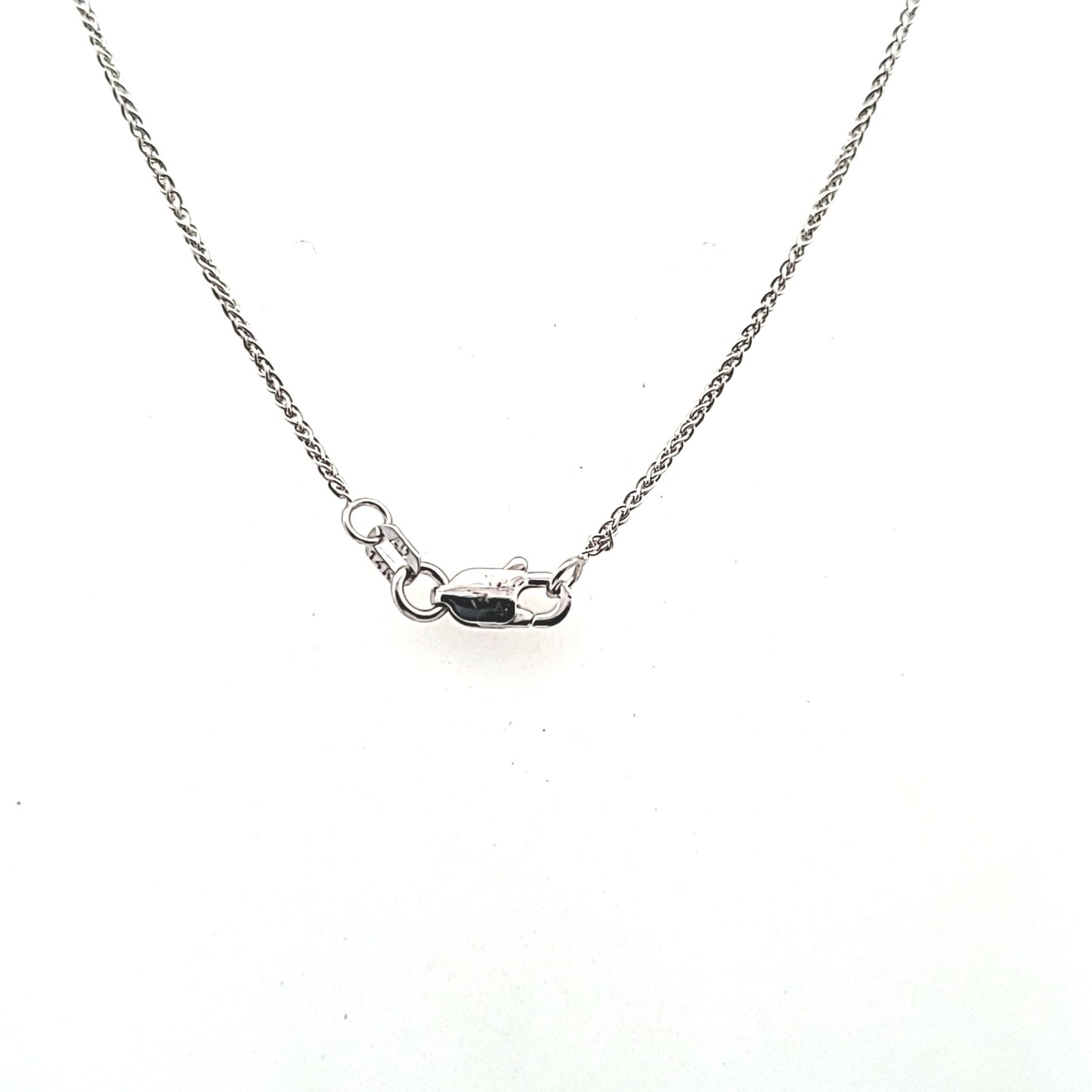 14K White Gold Natural Sapphire & Diamond Necklace