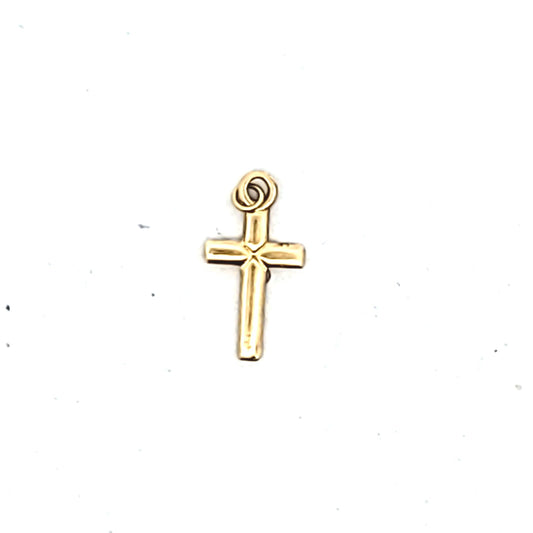 14K Yellow Gold Child's Cross Pendant Charm