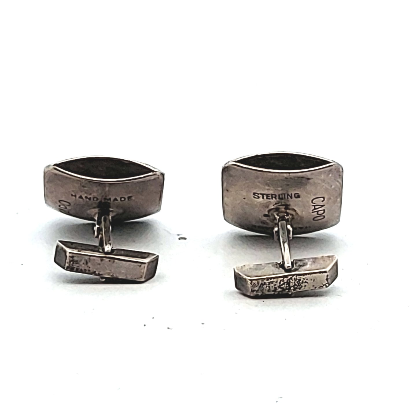 Vintage Sterling Silver Capo Midcentury Modernist Cufflinks