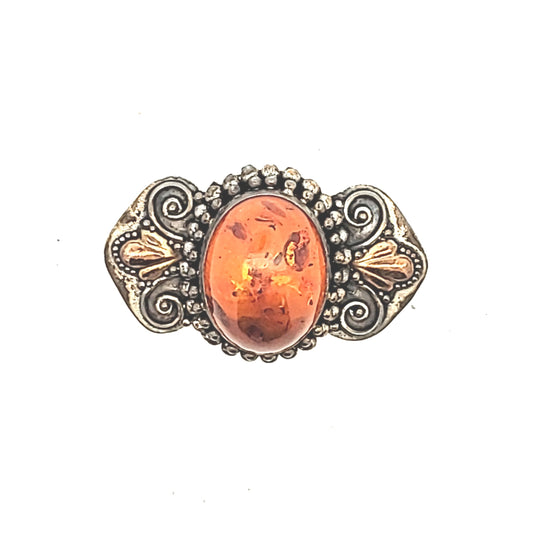 Suarti BA Sterling Silver Amber Brooch