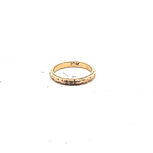 Antique 10K Yellow Gold Orange Blossom Pattern Baby Ring