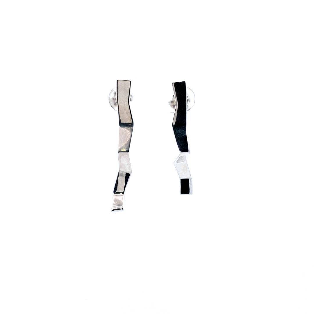 Tiffany & Co Sterling Silver Frank Gehry Zig Zag Fold Earrings