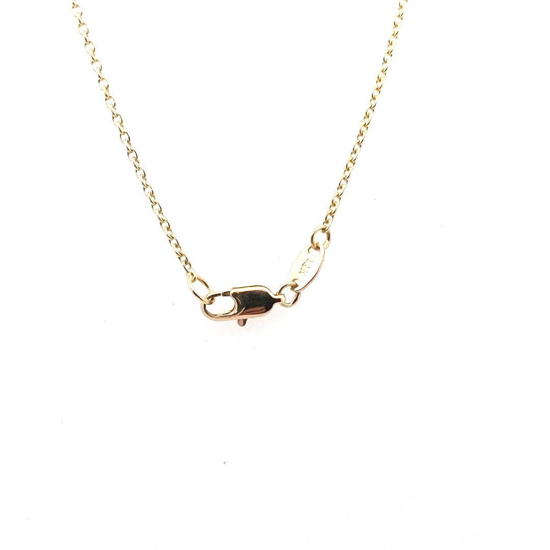 Estate $1100 14K Yellow Gold Diamond Heart Necklace