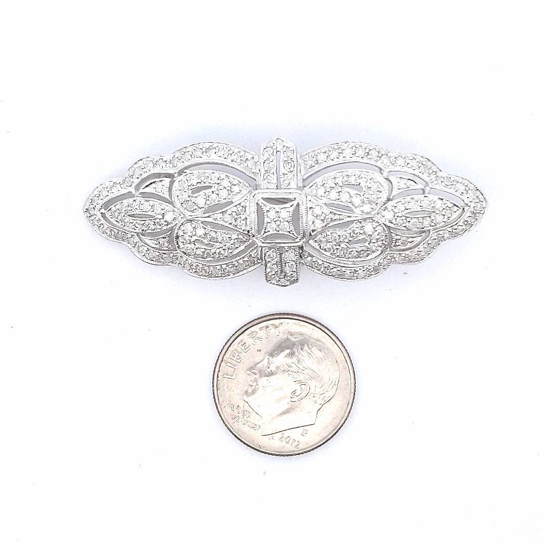 Estate $1800 14K White Gold Diamond Pin
