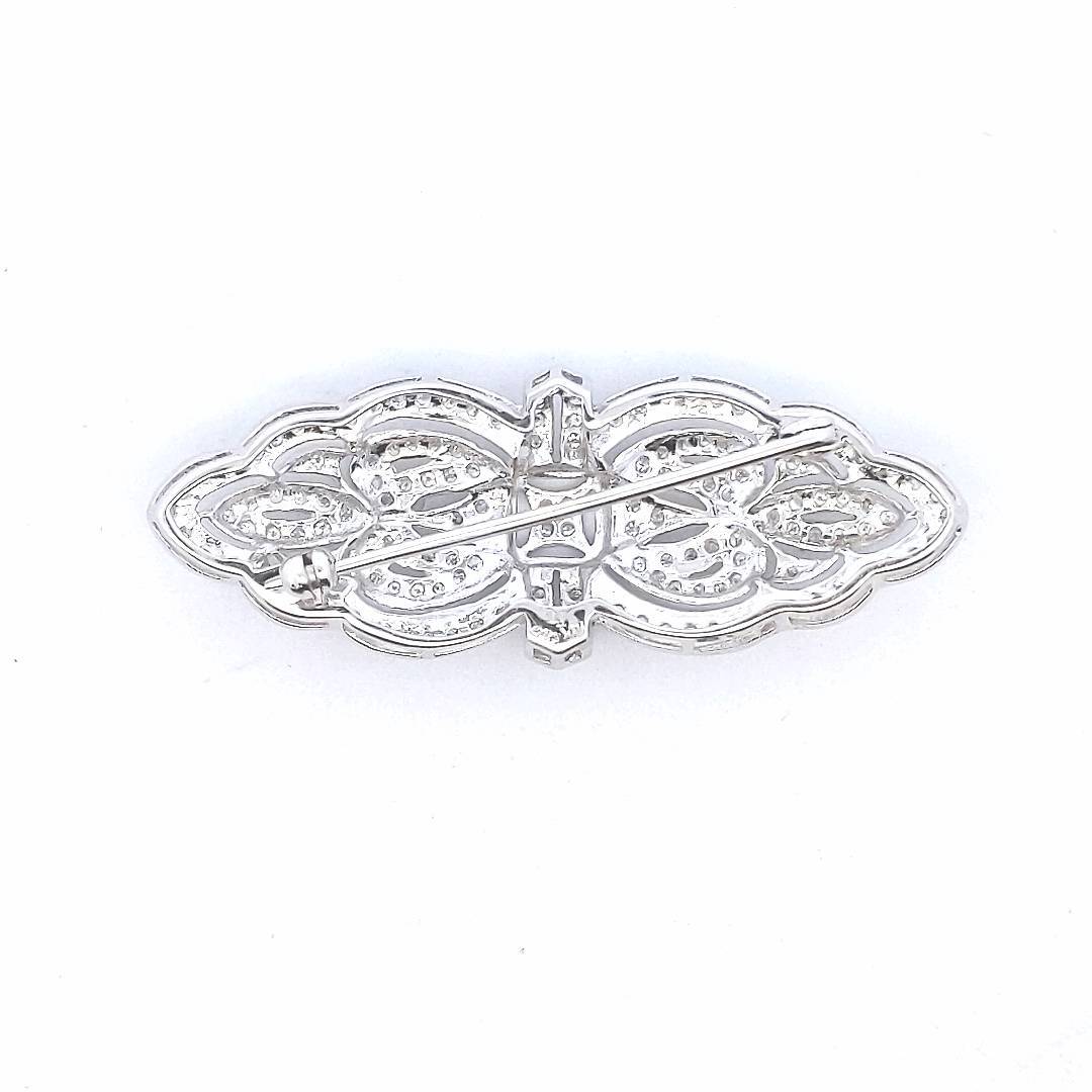 Estate $1800 14K White Gold Diamond Pin