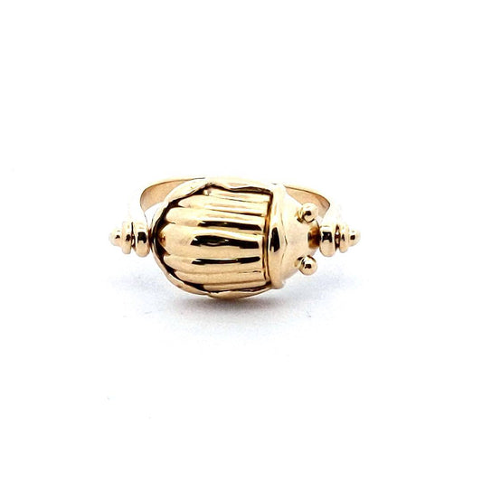 Tiffany & Co $3000 18K Yellow Gold Scarab Beetle Spinner Ring
