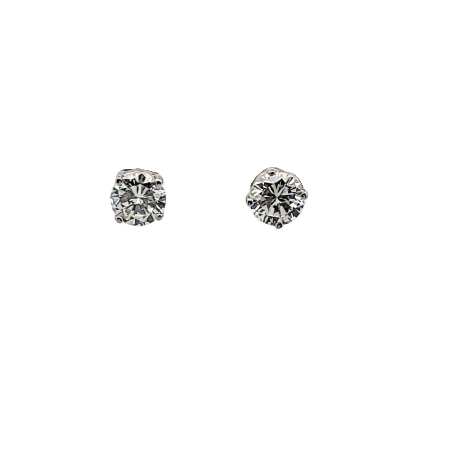 14K White Gold 2.19ctw Natural Diamond Stud Earrings