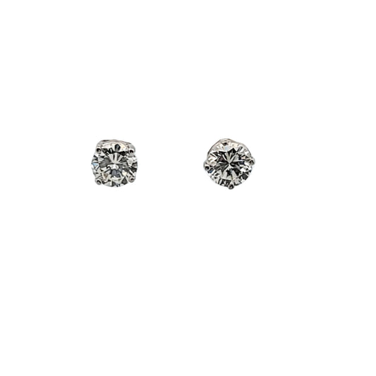 14K White Gold 2.19ctw Natural Diamond Stud Earrings