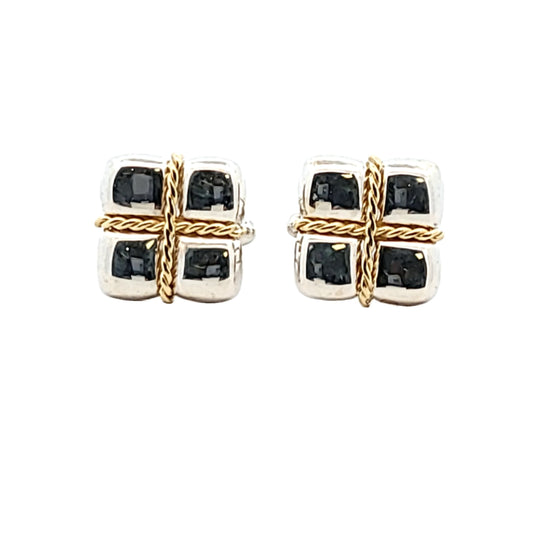 Tiffany & Co. 18K Yellow Gold & Sterling Silver Cufflinks