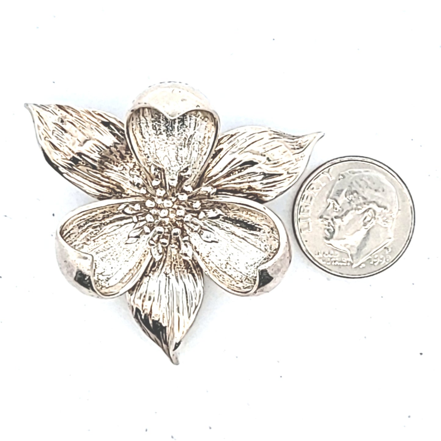 Tiffany & Co. Sterling Silver Dogwood Flower Brooch