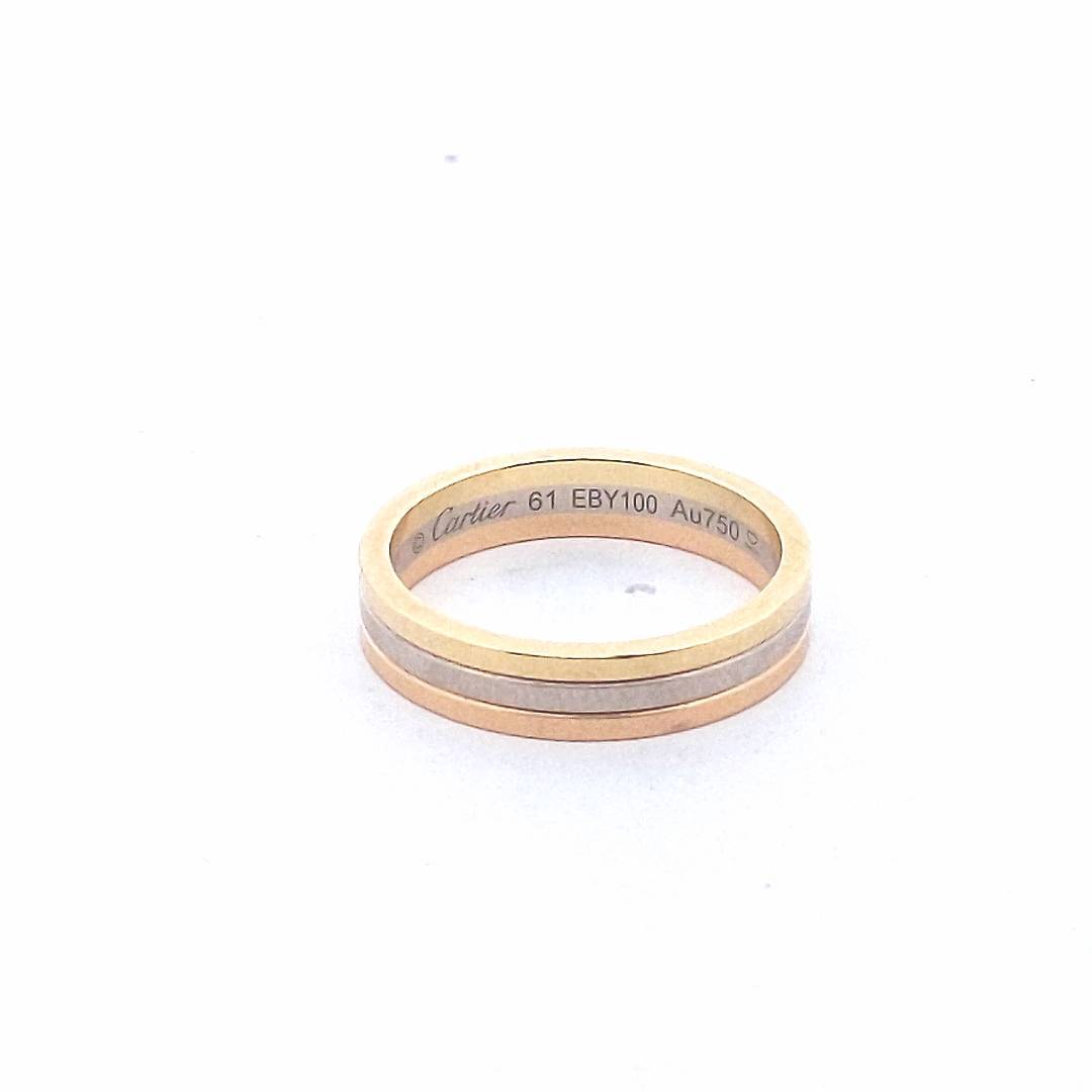 Designer $5000 18K Yellow Gold Cartier Trinity Wedding Band