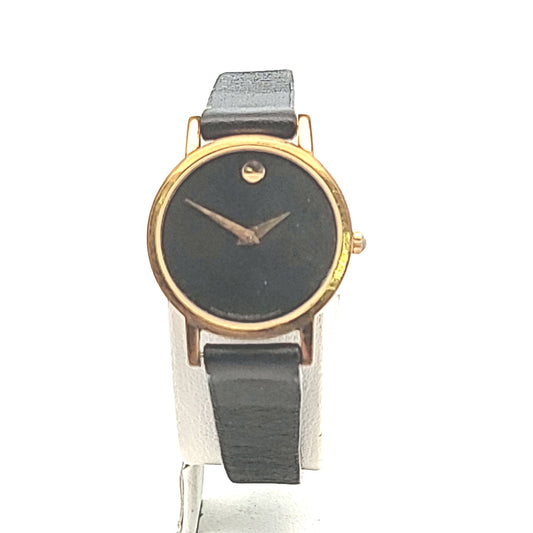 Ladies Movado Museum 87-25-832 Gold Plate Quartz Watch