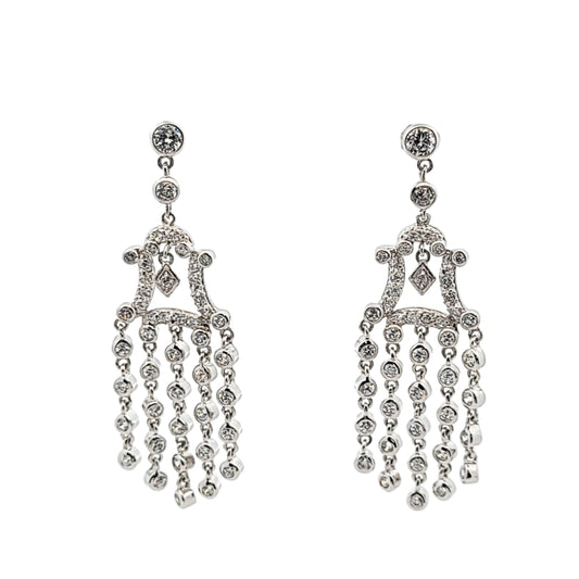 Sterling Silver CZ Chandelier Earrings