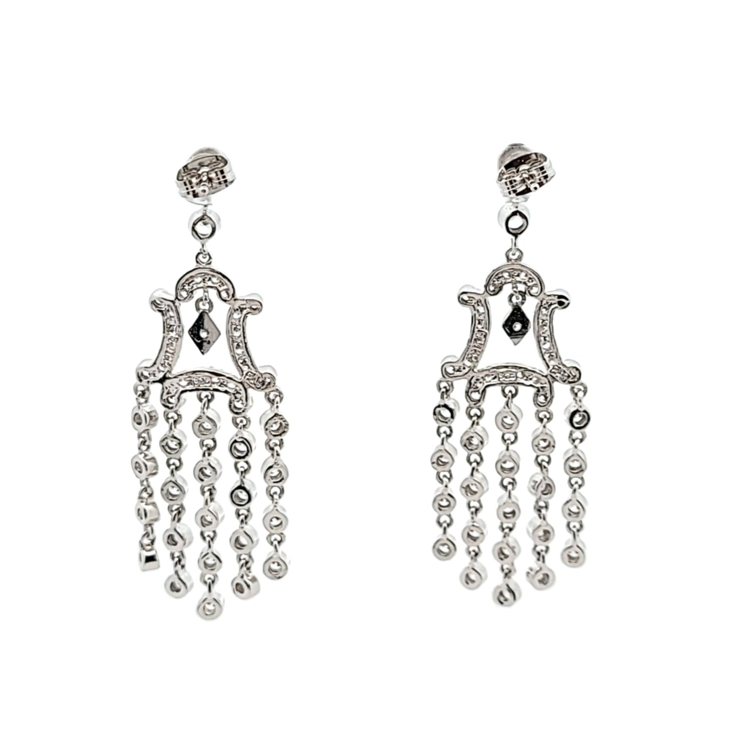 Sterling Silver CZ Chandelier Earrings