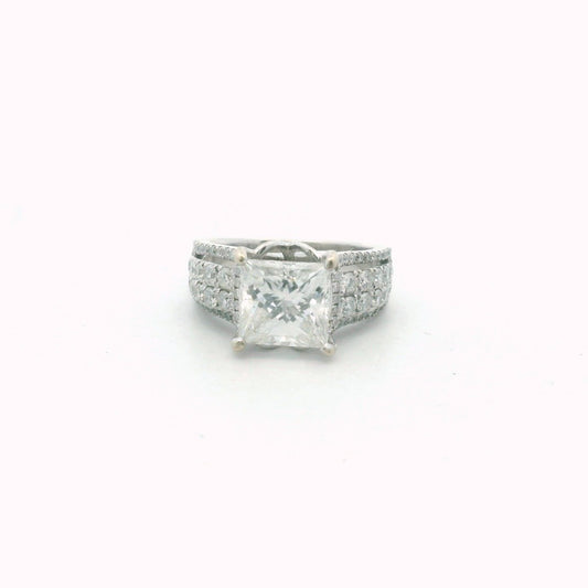 18K White Gold 2.48ct Laser Drilled Fracture Filled Diamond Engagement Ring