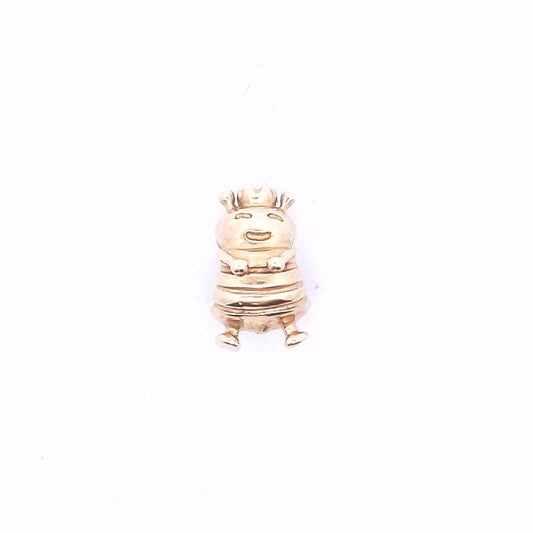 Designer 14K Yellow Gold Rare Pandora Queen Bee Crown Charm