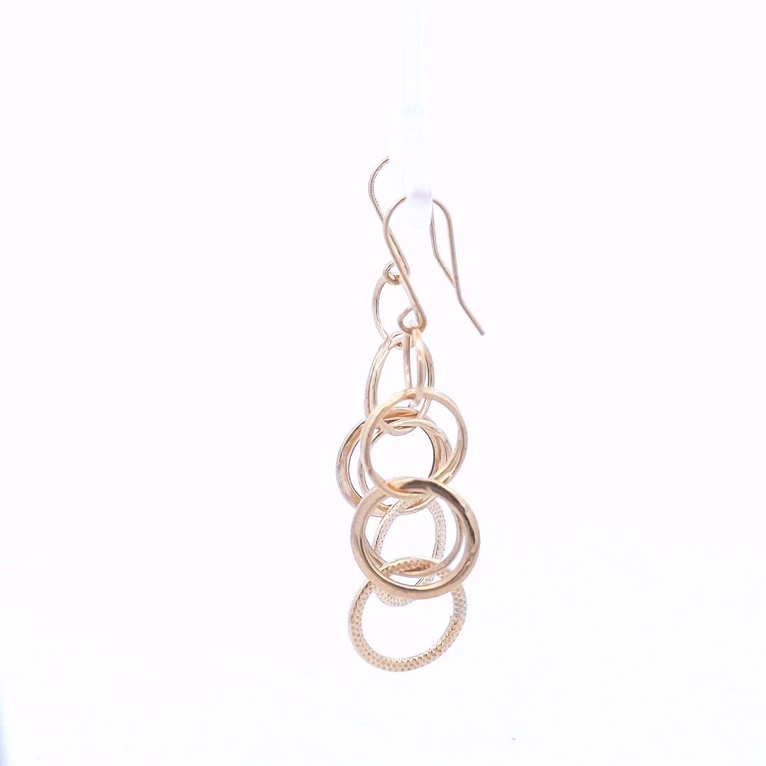 Estate 14K Yellow Gold Circle Drop Earrings