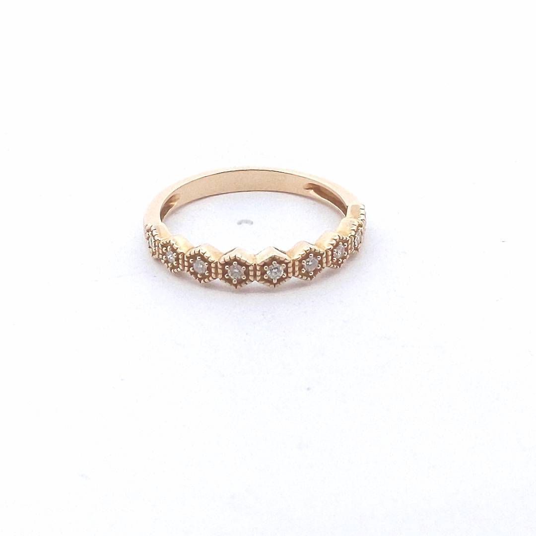 Estate $400 14K Yellow Gold Stackable Diamond Half-Band