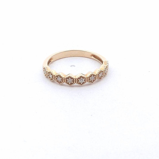 Estate $400 14K Yellow Gold Stackable Diamond Half-Band